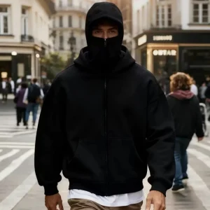 New men's tops, hooded zippered sweatshirts, double hoods, couple's clothing, autumn and winter fashion clothing